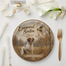 Prato De Papel Brittany Spaniel – Caça à Galinhola Arte