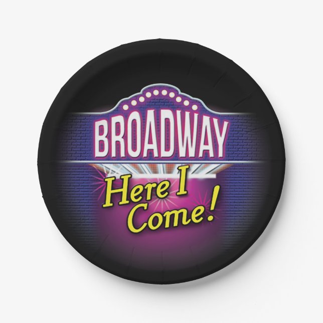 Prato De Papel 'Broadway Here I Vem!' (Frente)