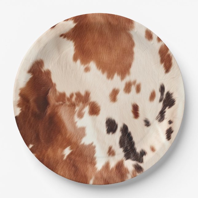 Prato De Papel Brown Cream Southwest Cowhide  (Frente)