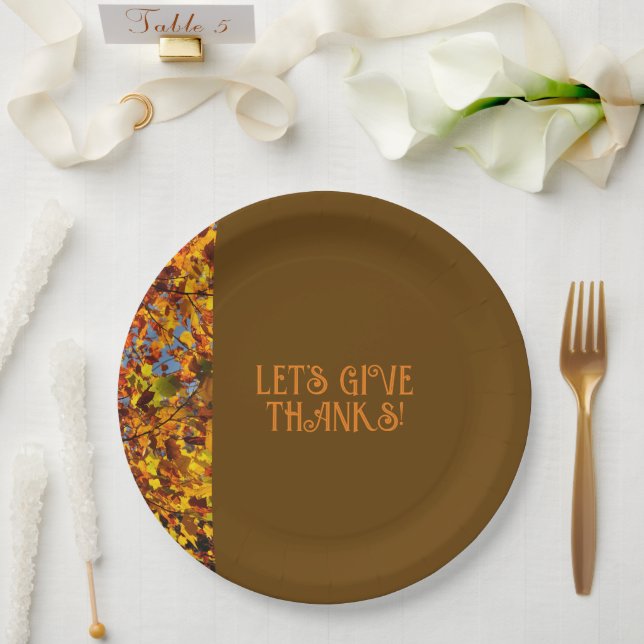 Prato De Papel Brown deixa a família reunindo Obrigados felizes d (Casamento)