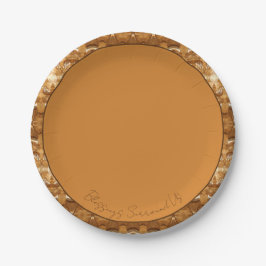 Prato De Papel Brown Pattern Designer Round