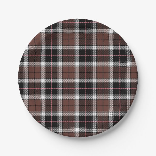 Prato De Papel Brown Plaid (Frente)