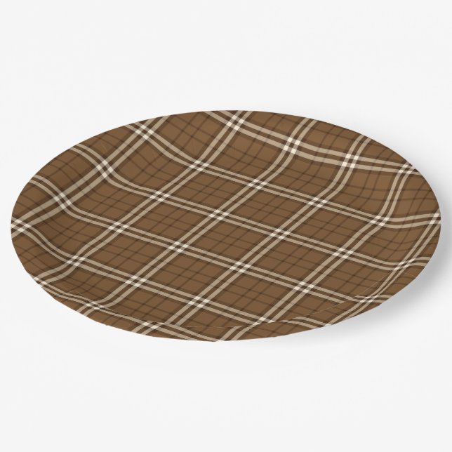 Prato De Papel Brown Tartan (Inclinado)