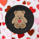 Prato De Papel Brown Teddy Bear Heart Valentine's Day I Love You<br><div class="desc">A cute brown teddy bear heart design for February 14th, birthday, anniversary or any other date. Love matters every day not just on Valentine's Day, especially when you're a couple. Get this awesome thinking of you design today for your wife or girlfriend. You can change the background color using the...</div>