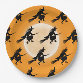 Prato De Papel Bruxa de Aniversário do Dia das Crianças