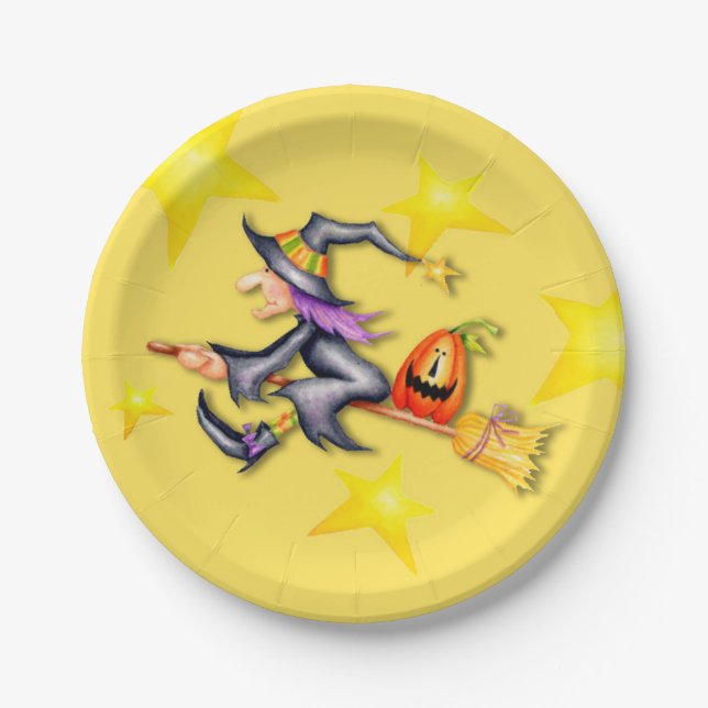 Prato De Papel Bruxa do vôo (Frente)
