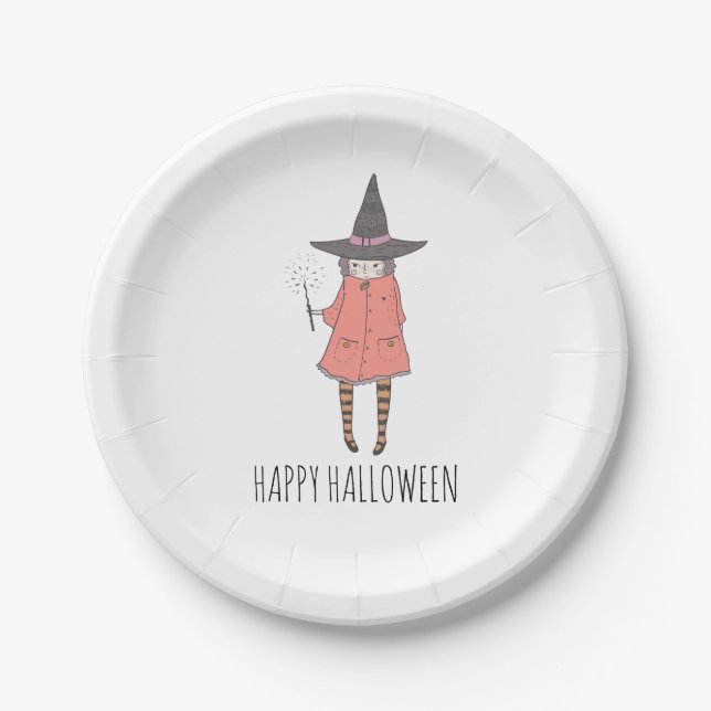 Prato De Papel Bruxa Feliz Halloween Napkins (Frente)