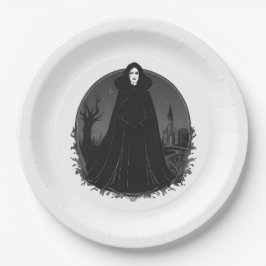 Prato De Papel Bruxa Gothic Salem à meia-noite