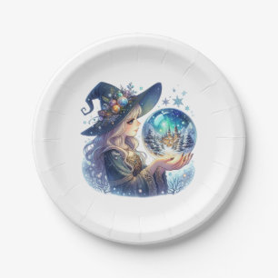 Prato de Papel Bruxa Natalina