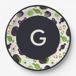 Prato De Papel Bruxas de Halloween Criam Monograma