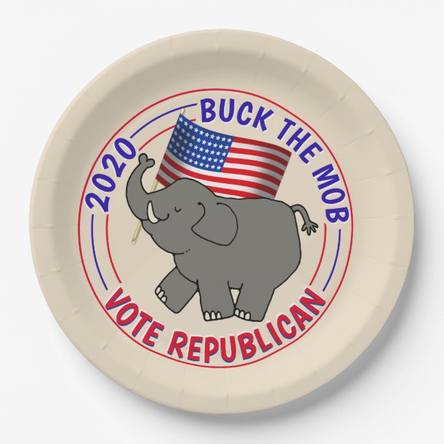 Prato De Papel Buck The Mob Vote GOP Eleição (Frente)