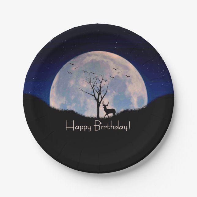 Prato De Papel Buck with Big Rack Against Full Moon Happy BD (Frente)