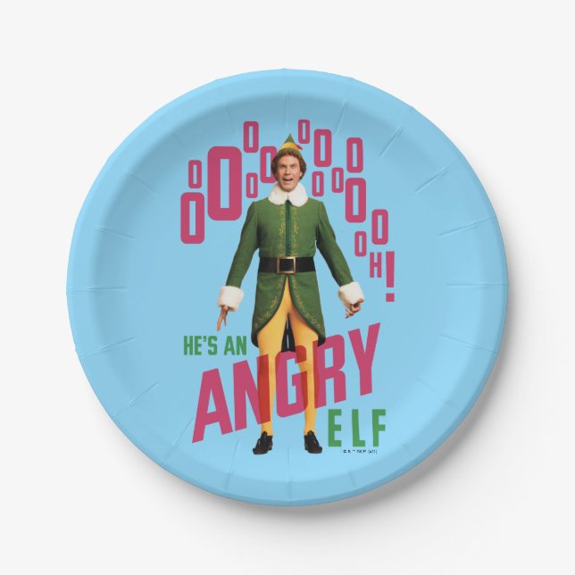 Prato De Papel Buddy the Elf | He's an Angry Elf (Frente)