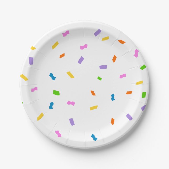 Prato De Papel Budget Sprinkles Confetti 1st Birthday (Frente)