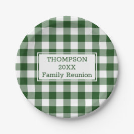 Prato De Papel Búfalo Branco Verde Verificar Sua Reunião Familiar