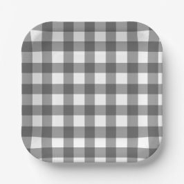 Prato De Papel Buffalo Check Plaid Black and White