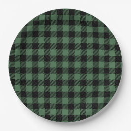 Prato De Papel Buffalo Plaid Christmas Black Green