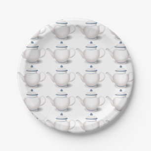 Prato De Papel Bule & White Teapot Festa do Chá em estilo Regency