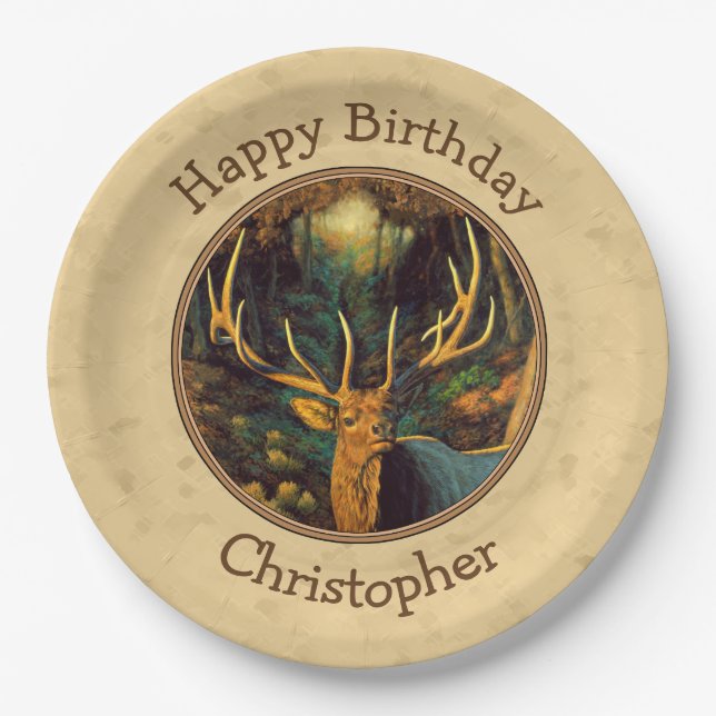 Prato De Papel Bull Elk Autumn Yellow (Frente)