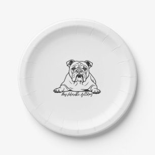 Prato De Papel Bulldog Adorável