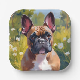 Prato De Papel Bulldog Francês | Pintura de Cachorro Pet