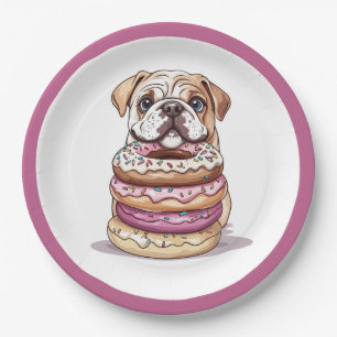 Prato De Papel Bulldog Inglês, Rosquinhas borrifadas