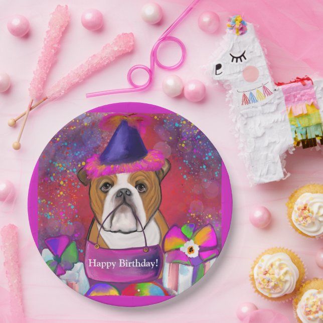 Prato De Papel Bulldogue (Festa)