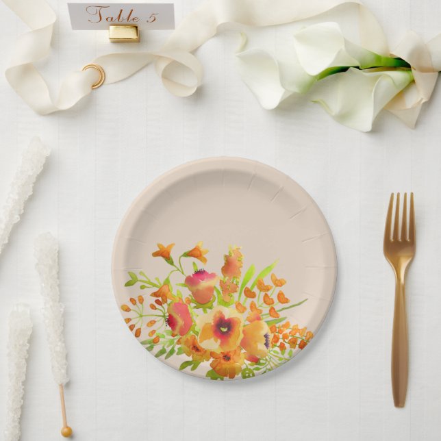Prato De Papel Bunch da Flor (Casamento)