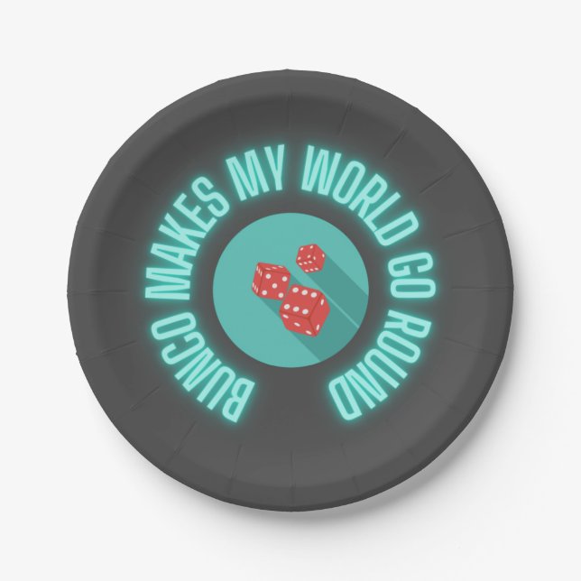 Prato De Papel Bunco Faz Meu Mundo Ir Em Neon (Frente)