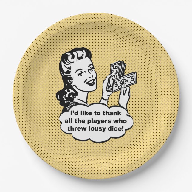 Prato De Papel Bunco que retro engraçado amarelo eu gostaria de (Frente)