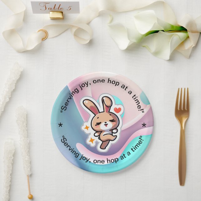 Prato De Papel Bunny (Casamento)