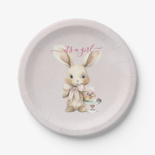 Prato De Papel Bunny Chá de fraldas Girl