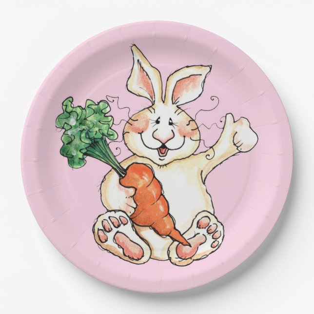 Prato De Papel Bunny com fome (Frente)