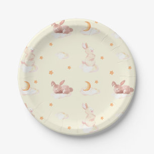 Prato De Papel Bunny Sonha Chá de fraldas Neutro