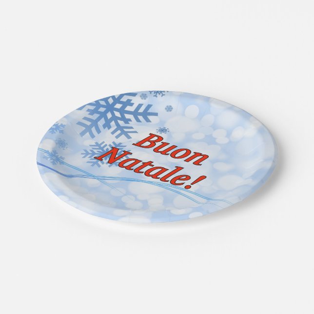 Prato De Papel Buon Natale! Feliz Natal no rf italiano (Inclinado)