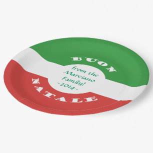 Prato De Papel Buon Natale Partido Natal - Bandeira italiana e no