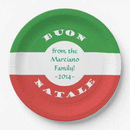 Prato De Papel Buon Natale Partido Natal - Bandeira italiana e no