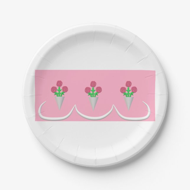 Prato De Papel Buquê de casamento (Frente)