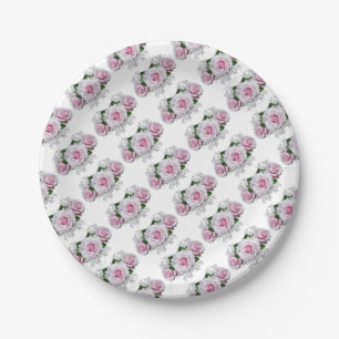 Prato De Papel Buquê rosa rosa rosa