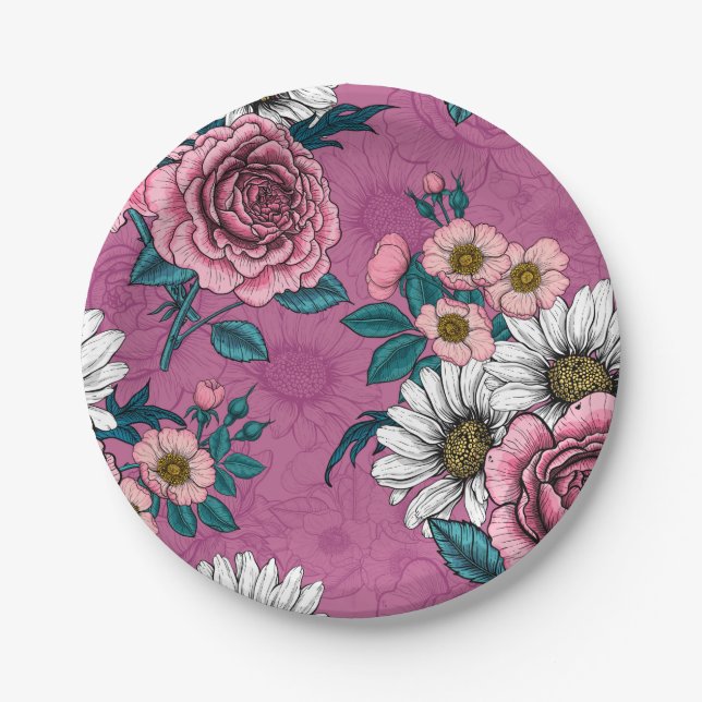 Prato De Papel Buquês de Verão 2 (Frente)