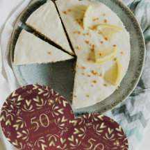 Burgundy Red e Dourado 50º Aniversário de Casament