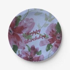 Prato De Papel Burgundy Watercolor