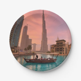 Prato De Papel Burj Khalifa Boat Lake Cityscape