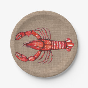Prato De Papel Burlap Crawfish Crawfish