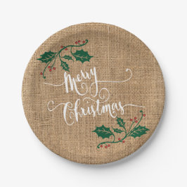 Prato De Papel Burlap Texry Felry Christmas