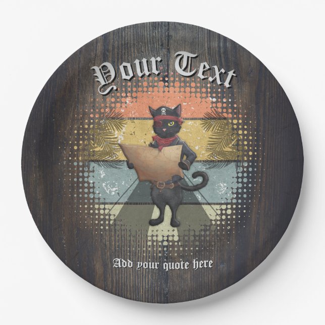 Prato De Papel Busca Sunset do gatinho Buccaneer (Frente)