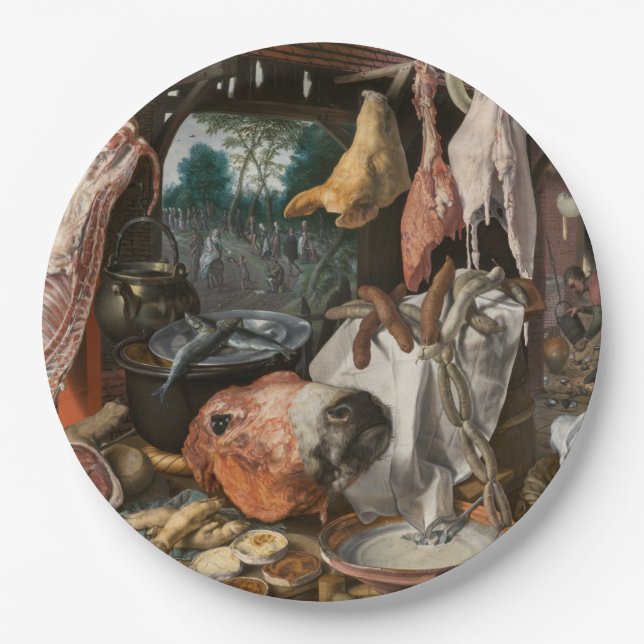 Prato De Papel Butcher's Stall (por Pieter Aertsen) (Frente)