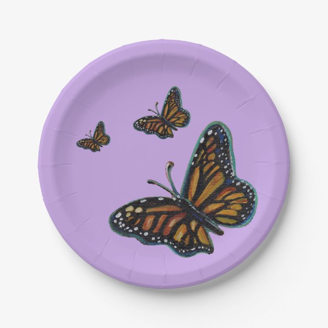 Prato De Papel Butterfly party plates by Renee Lavoie (Frente)