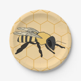 Prato De Papel Buzzing Bee Honeycomb Beehive