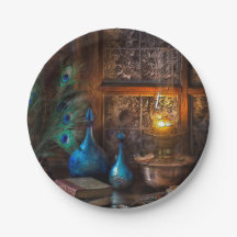 Cabana à luz de lâmpada cena rústica marrom azul